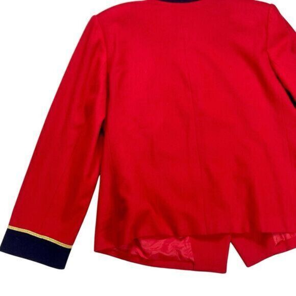 Maggie McNaughton Wool Blazer Size 16W Red Y2K Holiday Festive Christmas Jacket - Picture 7 of 16